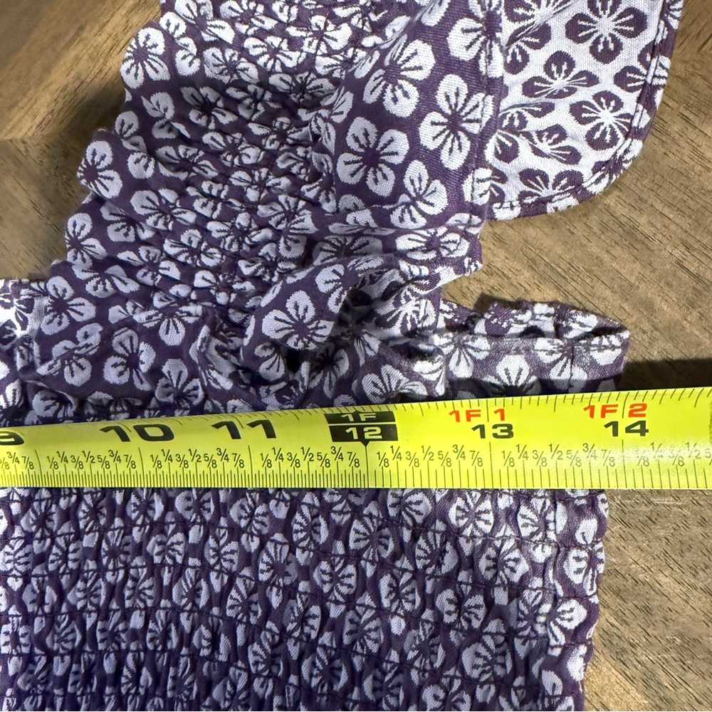 Hill House Home, The Nap Dress Purple Floral Smocked Midi Dress,  Size Small EUC - Picture 9 of 11